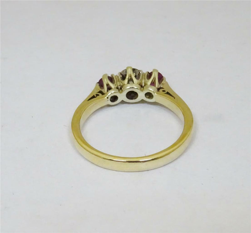 9ct Yellow Gold Ladies 0.23ct Diamond and Ruby Ring Size N 3.1g - Richard Miles Jewellers